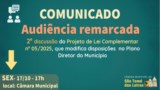 Câmara informa nova data para a segunda audiência pública sobre o Plano Diretor de São Tomé das Letras Câmara informa nova data para a segunda audiência pública sobre o Plano Diretor de São Tomé das Letras